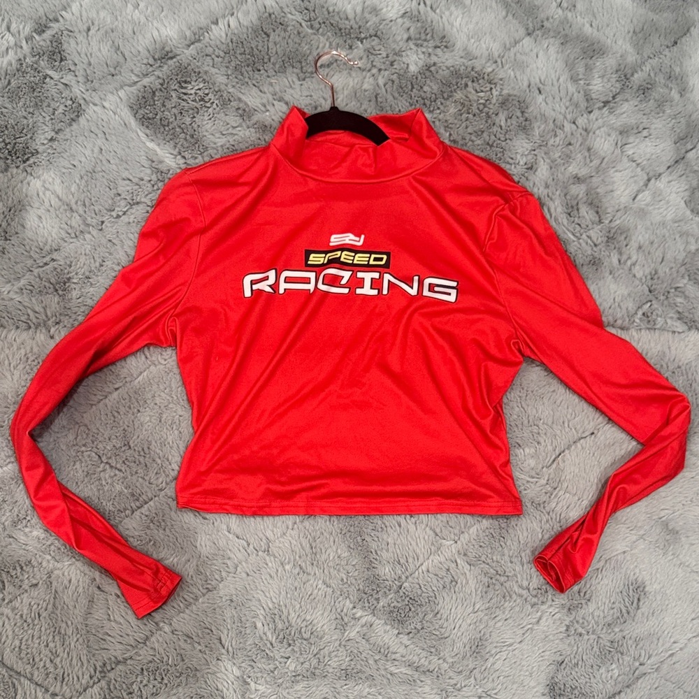 Red Long Sleeve Women's Top